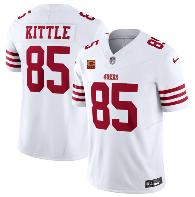 Men's San Francisco 49ers #85 George Kittle White 2023 F.U.S.E. With 1-Star C Patch Vapor Untouchable Limited Football Stitched Jersey - Click Image to Close